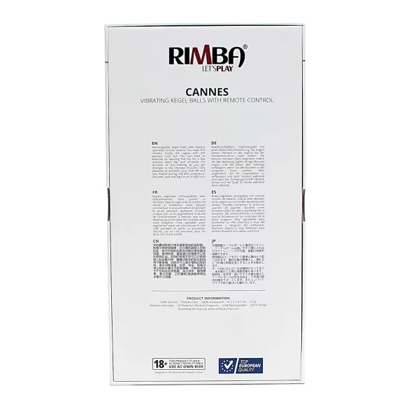 Rimba Cannes - vibrator jaje na daljinsko upravljanje - punjivo - crno