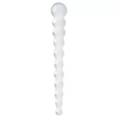 Gildo Glass No. 20 - stakleni dildo s perlama - prozirno