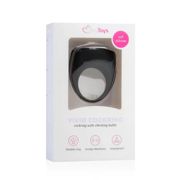 Easytoys - vibrirajući prsten za penis - crna