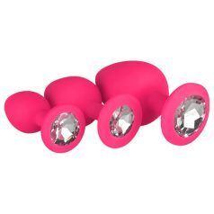 Easytoys Diamond - analni plug set - rozi