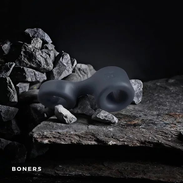 Boners - penisni prsten i prsten za rastezanje mošnji - siva