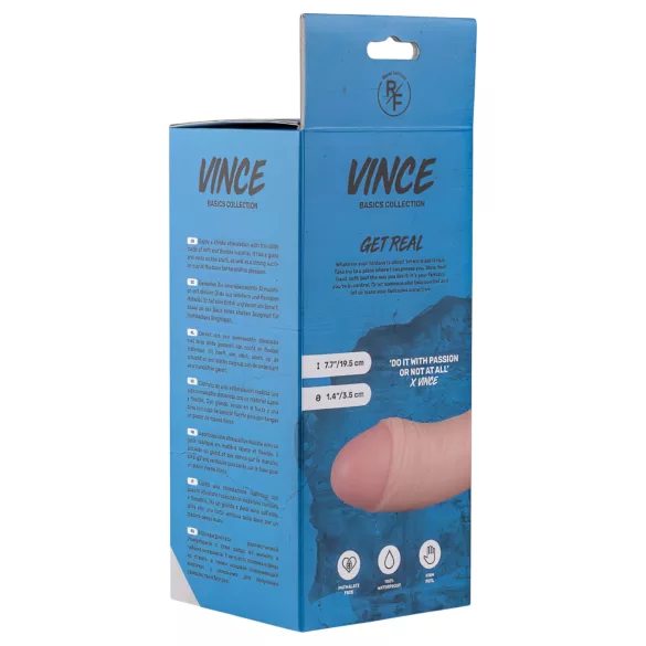 Real Fantasy Vince - dildo s testisima i prepucijem - 19,5 cm - prirodna boja