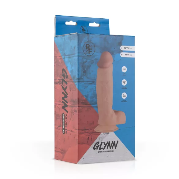 Real Fantasy Glynn - realistični dildo s testisima - 25 cm - natur