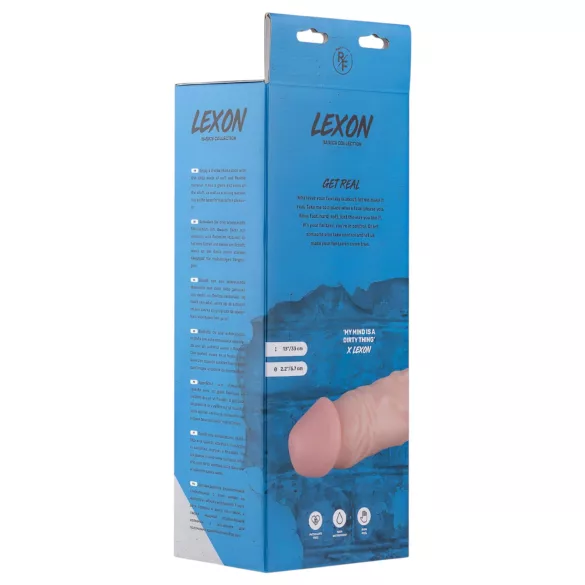 Real Fantasy Lexon - realistični dildo s testisima - 33cm - natur
