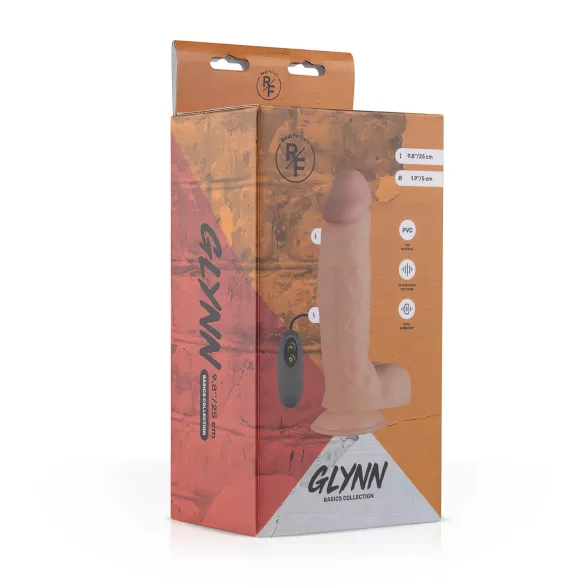 Real Fantasy Glynn - realistični vibrator na punjenje - 25cm - natur
