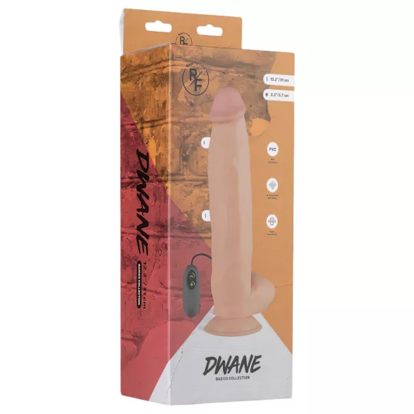 Real Fantasy Dwane - realistični vibrator na punjenje - 31 cm - prirodna boja
