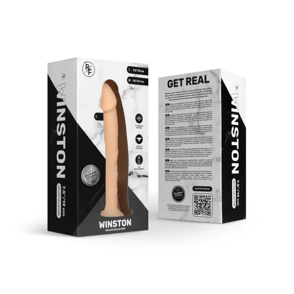 Real Fantasy Winston - dildo s vakuumskom čašom - 19cm - natur
