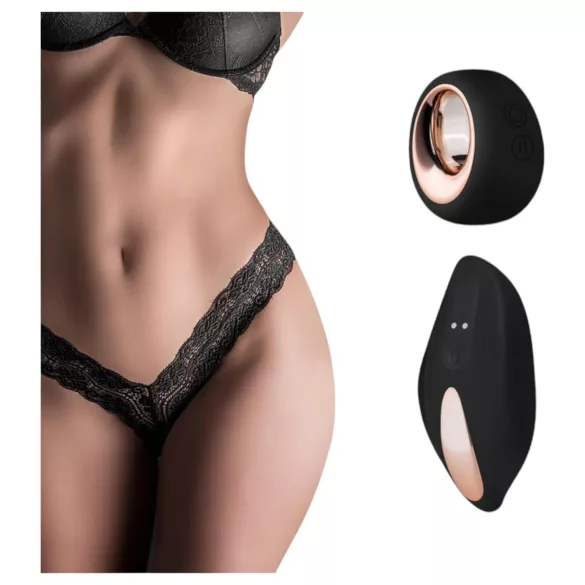 Pantyrebel - crne bežične radijske čipkaste tange vibrator (S-L)