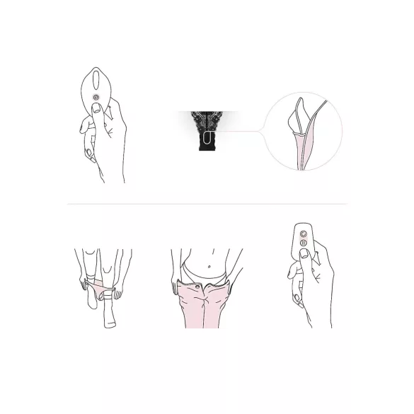 Pantyrebel - crne bežične radijske čipkaste tange vibrator (S-L)