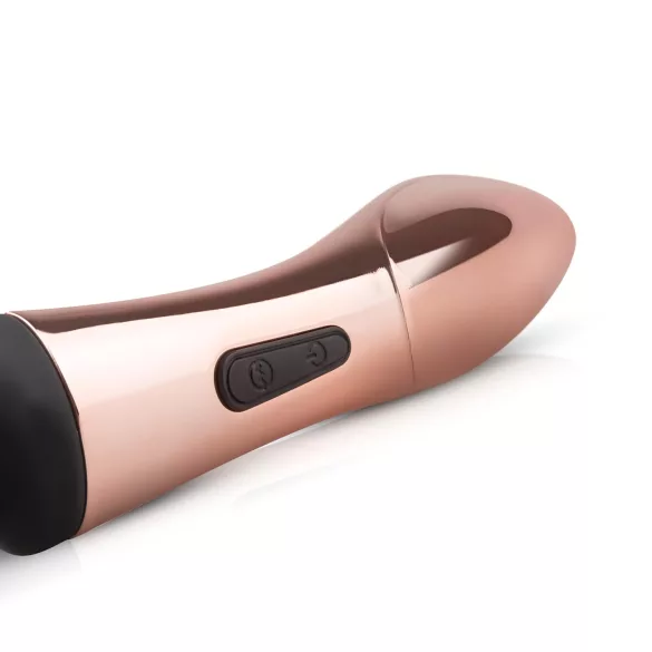 Rosy Gold - masažni vibrator s baterijom - zakrivljeni oblik - rosegold
