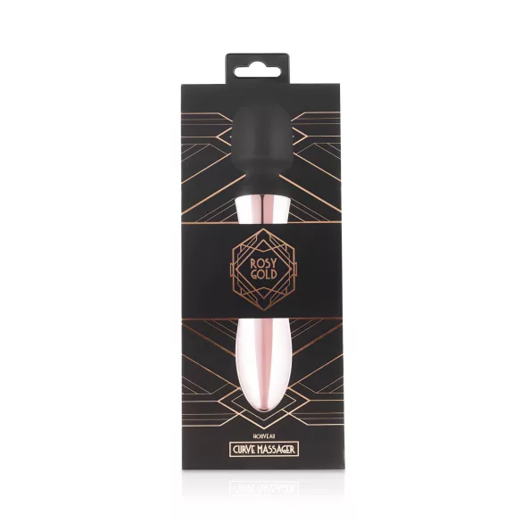Rosy Gold - masažni vibrator s baterijom - zakrivljeni oblik - rosegold