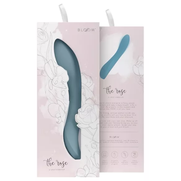 Bloom Rose - G točka vibrator na baterije - silikon - tirkizna