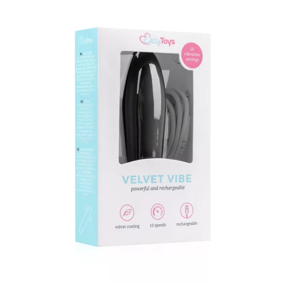 Easytoys - vibracijski štapić na punjenje - crni - Velvet Vibe