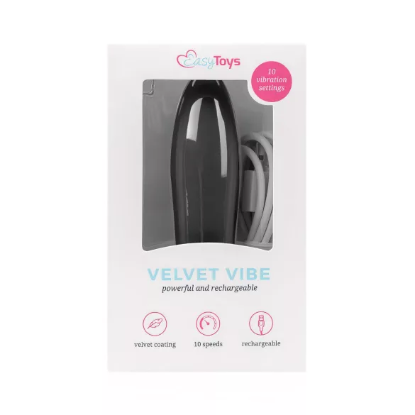 Easytoys - vibracijski štapić na punjenje - crni - Velvet Vibe