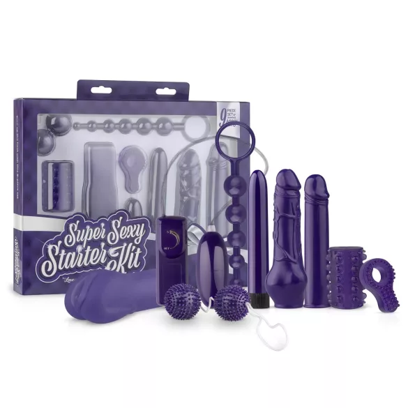 LoveBoxxx Super Sexy - set za parove s vibratorom - 9 dijelova