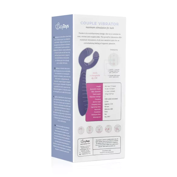 Easytoys - vibrator za parove - punjivi, vodootporan - ljubičasta