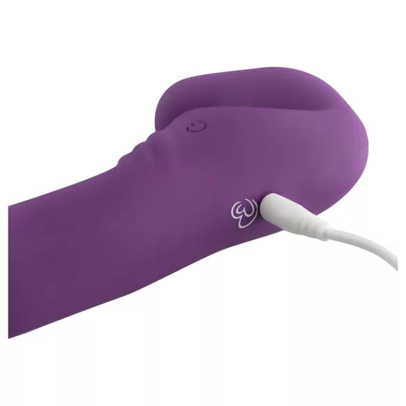 Easytoys - vibrirajući strap-on bez remena na baterije - ljubičasti