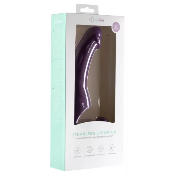 Easytoys - vibrirajući strap-on bez remena na baterije - ljubičasti