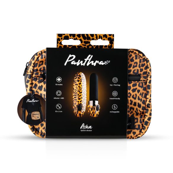 Panthra Asha - USB ruž vibrator (leopard-crni)