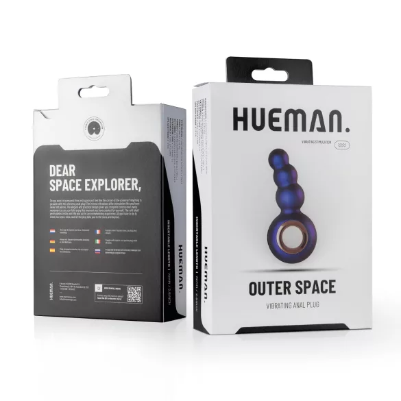 Hueman Outer Space - analni vibrator s perlicama na punjenje - ljubičasti