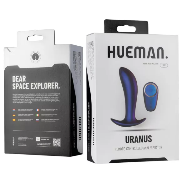 Hueman - Analni vibrator na daljinsko upravljanje - punjivi - ljubičasti