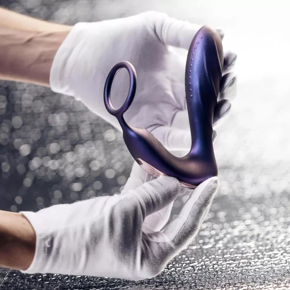 Hueman Black Hole - analni vibrator s radio upravljanjem i penis prstenom