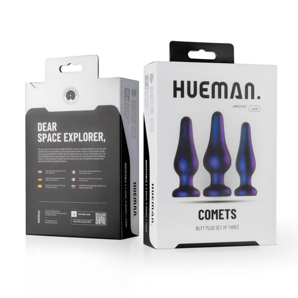 Hueman Comets - analni plug set - silikon - 3 komada - ljubičasta