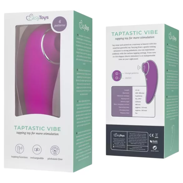 EasyToys Taptastic Vibe - punjivi, vodootporni vibrator za klitoris (rozi)
