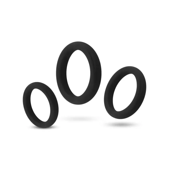 Easytoys - set prstena za penis - 3 komada - crna