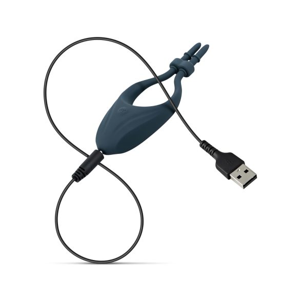 Boners - vibrirajući podesivi prsten za penis - plavi