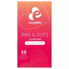EasyGlide - kondomi s točkicama i rebrima - 10 komada