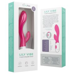 Easytoys - vibrator s klitoralnim nastavkom - punjivi - roza