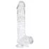 EasyToys - realistični dildo s testisima - 13,5 cm - prozirni