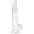 EasyToys - realistični dildo s testisima - 13,5 cm - prozirni