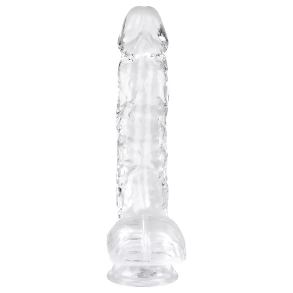 EasyToys - realistični dildo s testisima - 13,5 cm - prozirni