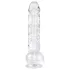 EasyToys - realistični dildo s testisima - 13,5 cm - prozirni