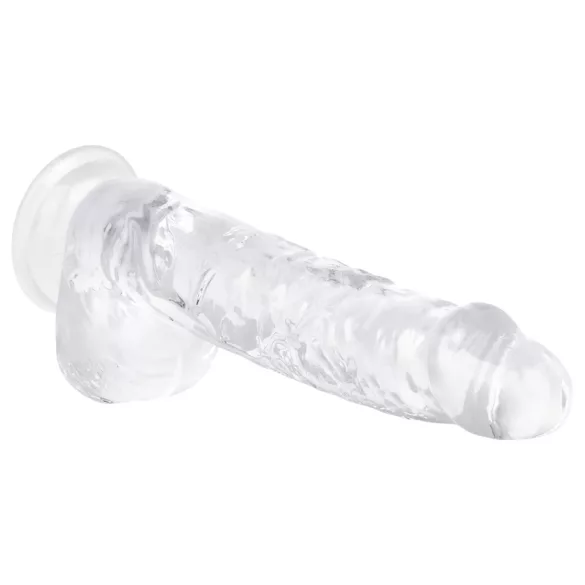 EasyToys - realistični dildo s testisima - 13,5 cm - prozirni