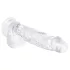 EasyToys - realistični dildo s testisima - 13,5 cm - prozirni