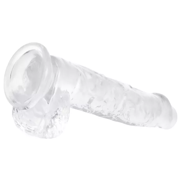 EasyToys - realistični dildo s testisima - 13,5 cm - prozirni