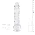 EasyToys - realistični dildo s testisima - 13,5 cm - prozirni