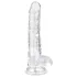EasyToys - dildo s testisima - 17 cm - prozirni
