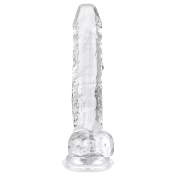 EasyToys - dildo s testisima - 17 cm - prozirni