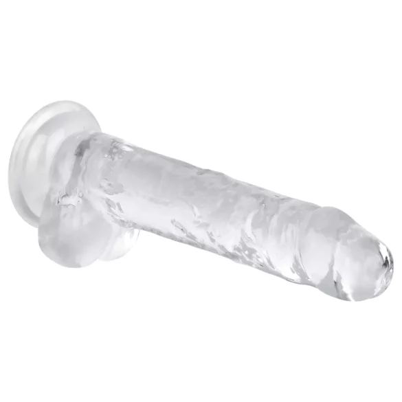 EasyToys - dildo s testisima - 17 cm - prozirni
