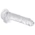 EasyToys - dildo s testisima - 17 cm - prozirni