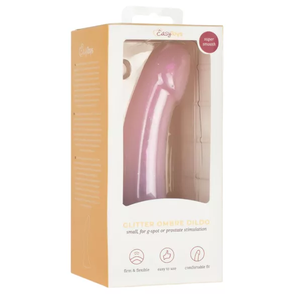 EasyToys Mermaid - dildo s šljokicama - 15 cm - roza