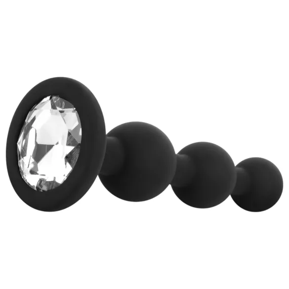 EasyToys - analni čep s kuglicama - crni