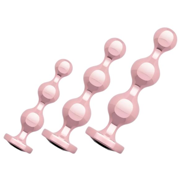 Rosy Gold - analni dildo set - ružičasto zlatna boja