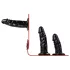 Easytoys - strap-on gaćice s trostrukim dildom - crne