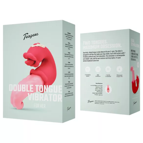Teazers - vibrator s dvostrukim jezikom - ružičasti