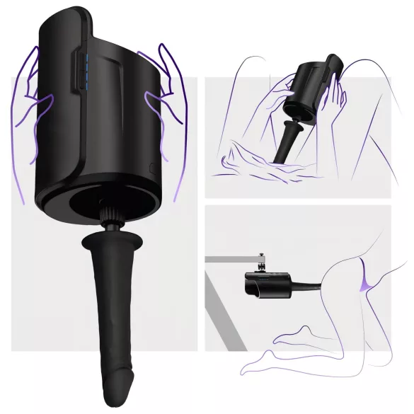 Kiiroo - realistični vakuumski dildo - 19 cm - crni